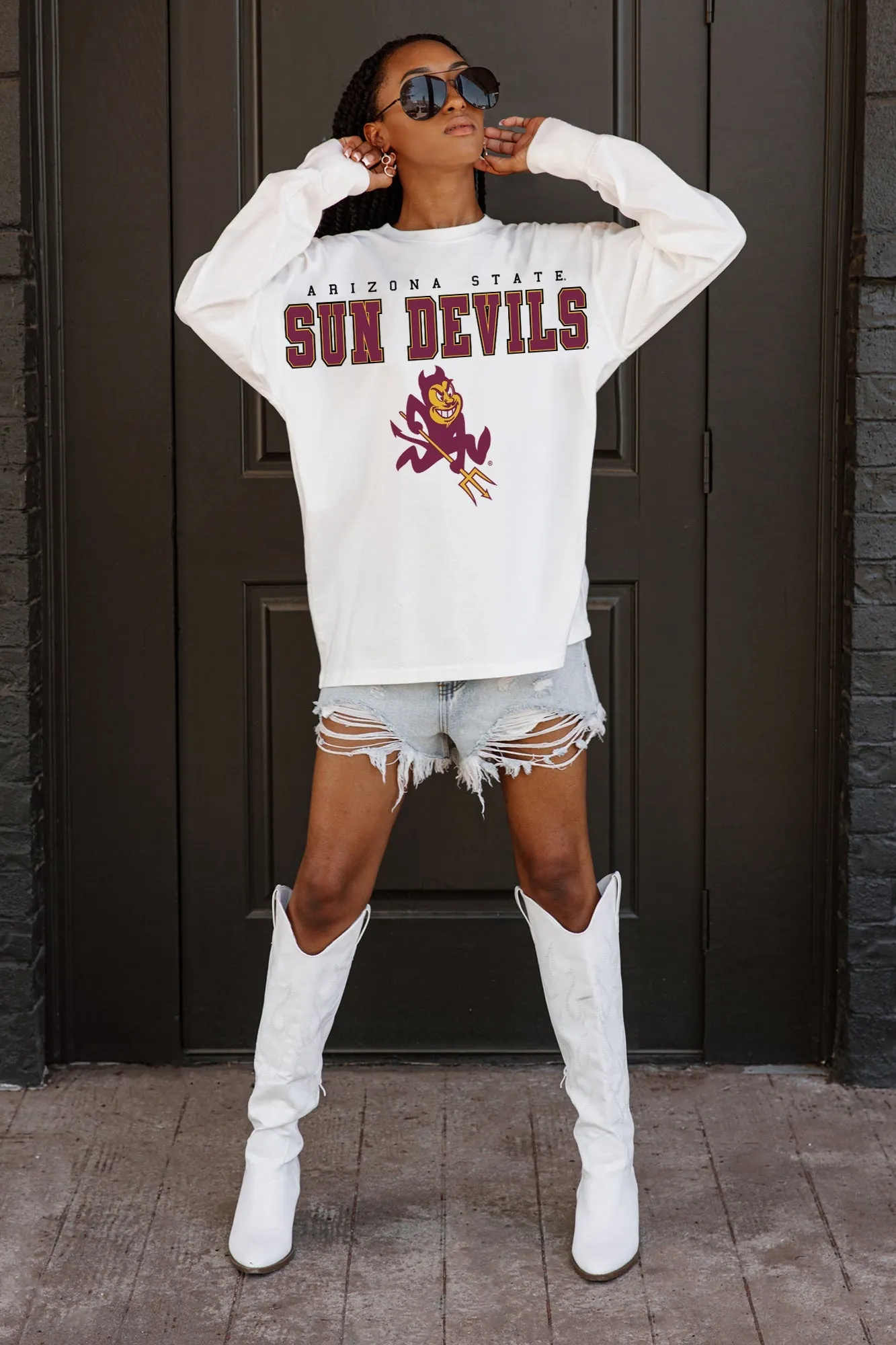 ARIZONA STATE SUN DEVILS BIG GOALS OVERSIZED LONG SLEEVE PULLOVER