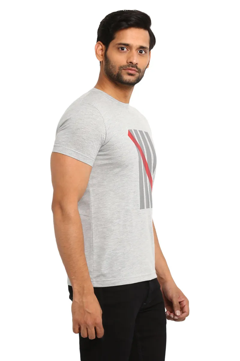AXMANN Casual T-Shirt (Red | Grey Melange) Combo Pack