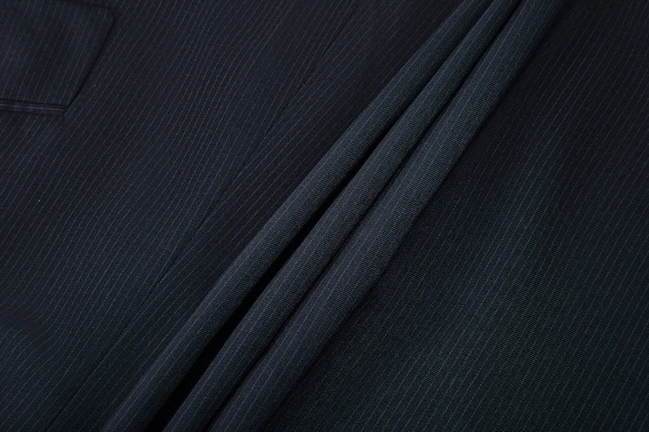 Blended Stretch Stripe Suit in Tailored Fit