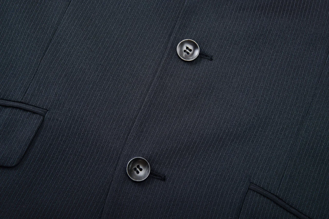 Blended Stretch Stripe Suit in Tailored Fit
