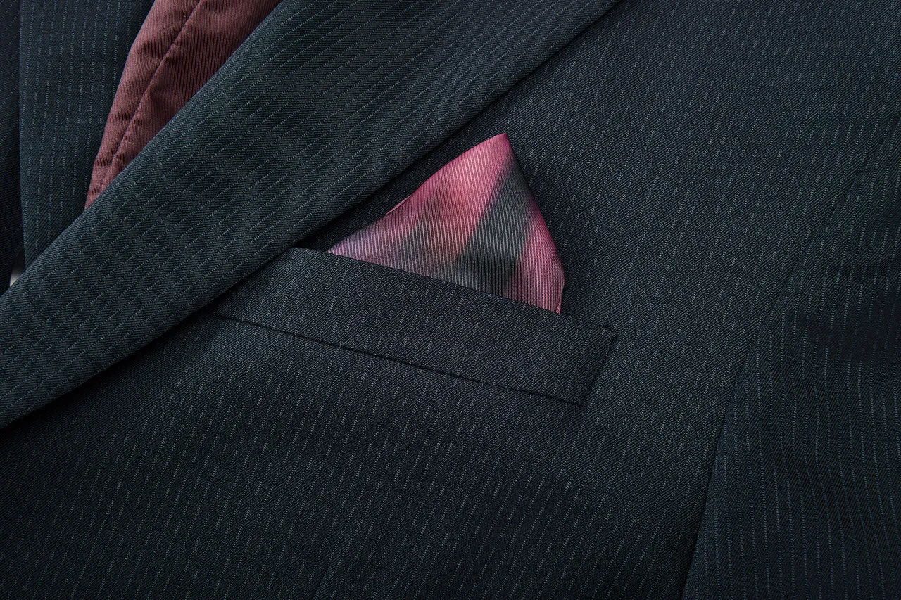 Blended Stretch Stripe Suit in Tailored Fit