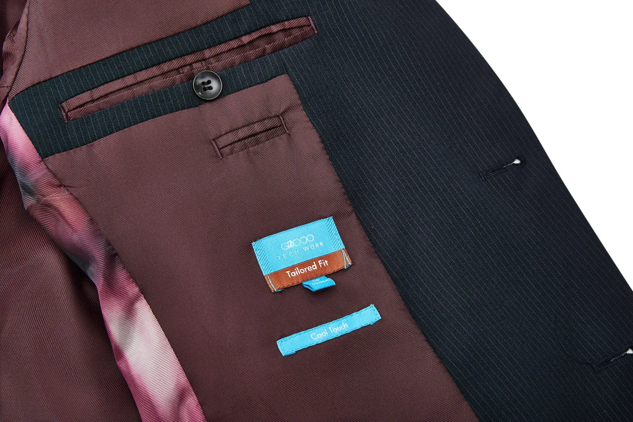 Blended Stretch Stripe Suit in Tailored Fit