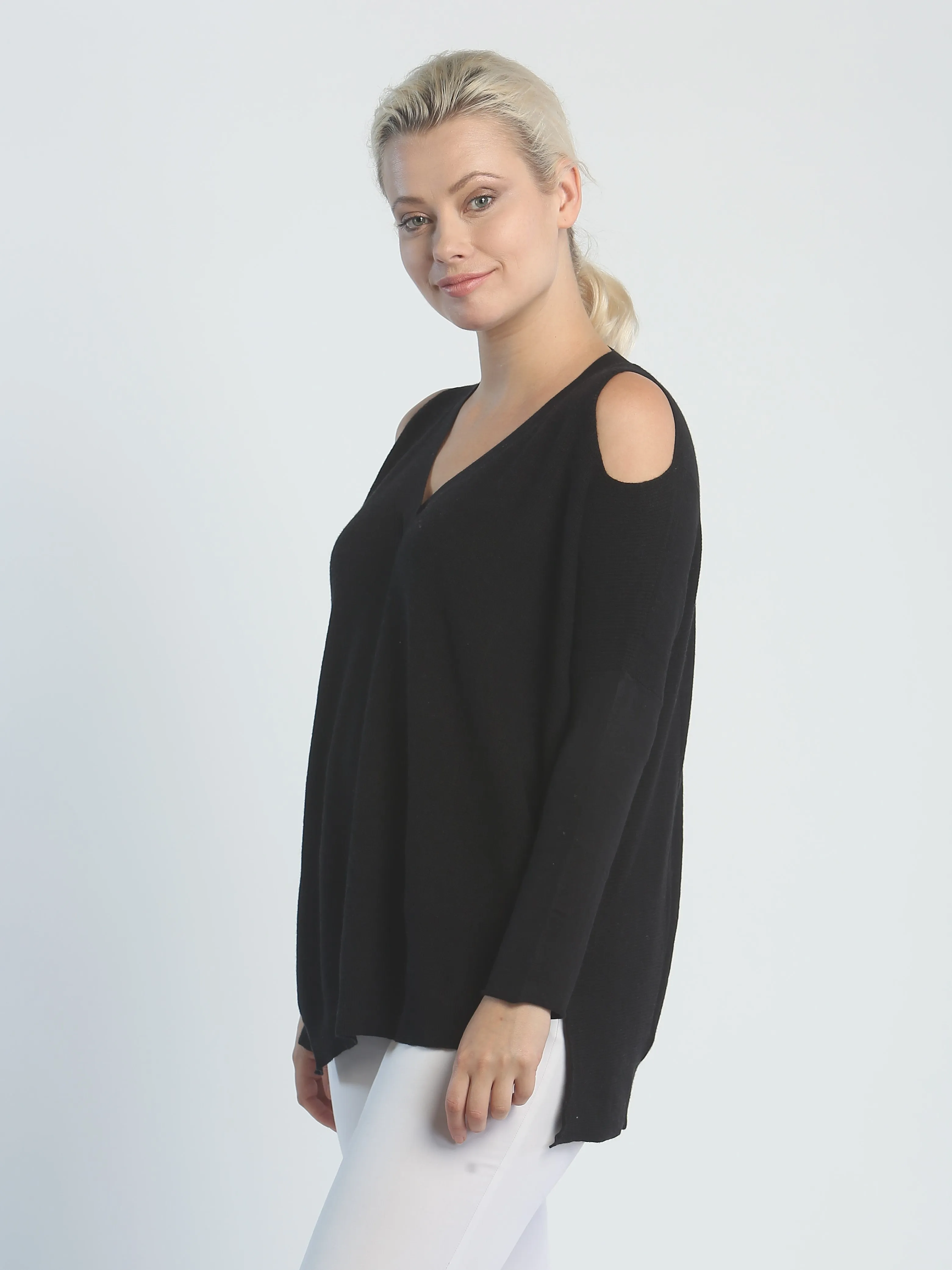 Cold Shoulder V Neck