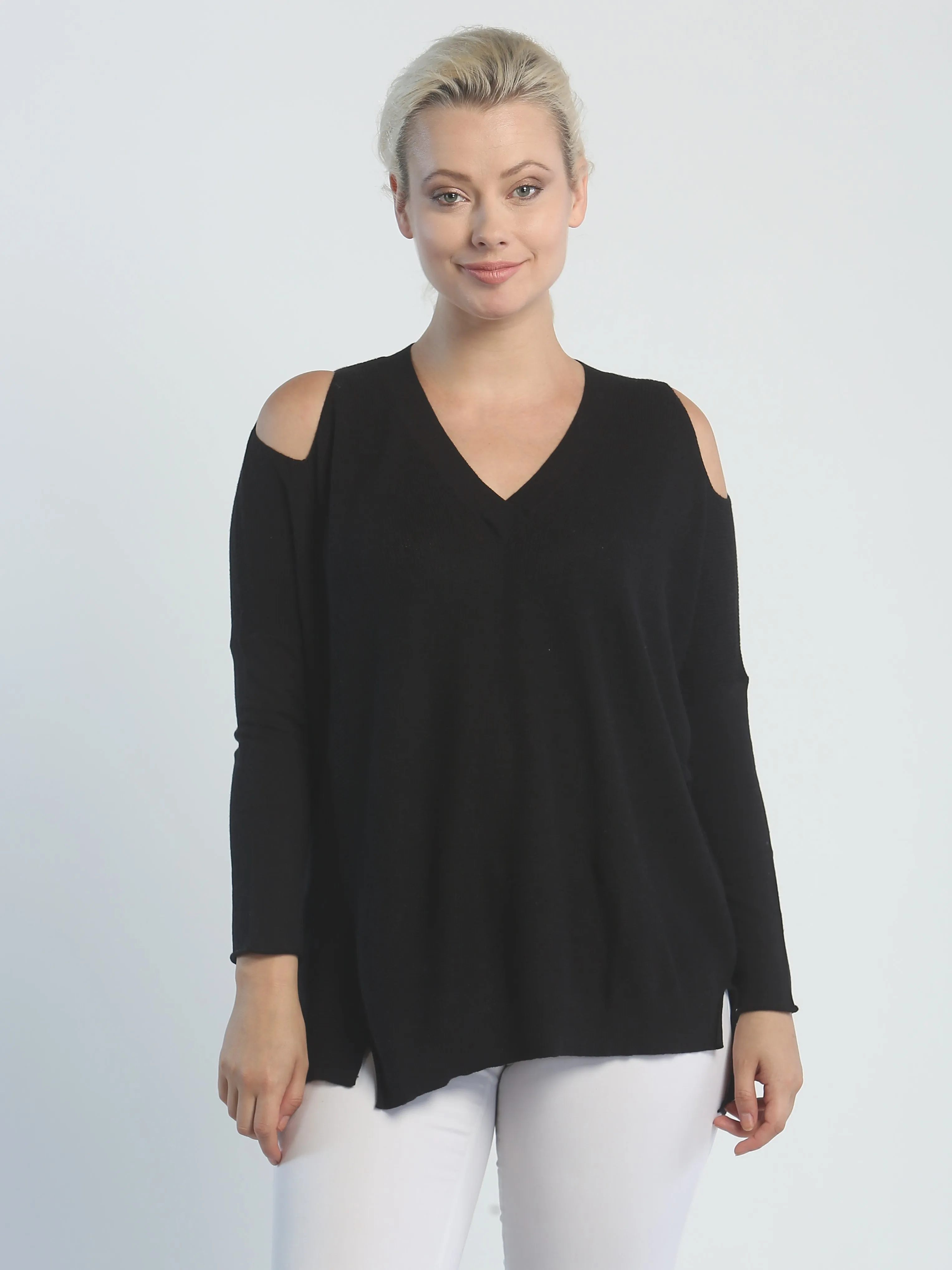Cold Shoulder V Neck