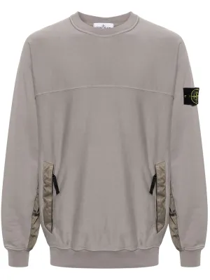 COMPASS-BADGE PANELLED SWEATSHIRT