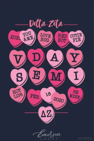 Delta Zeta Randolph-Macon College Valentines Semi T-shirt