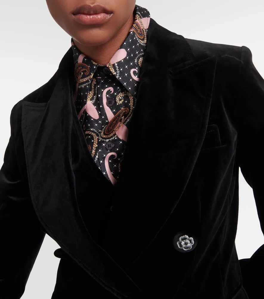 Etro Double-breasted velvet blazer