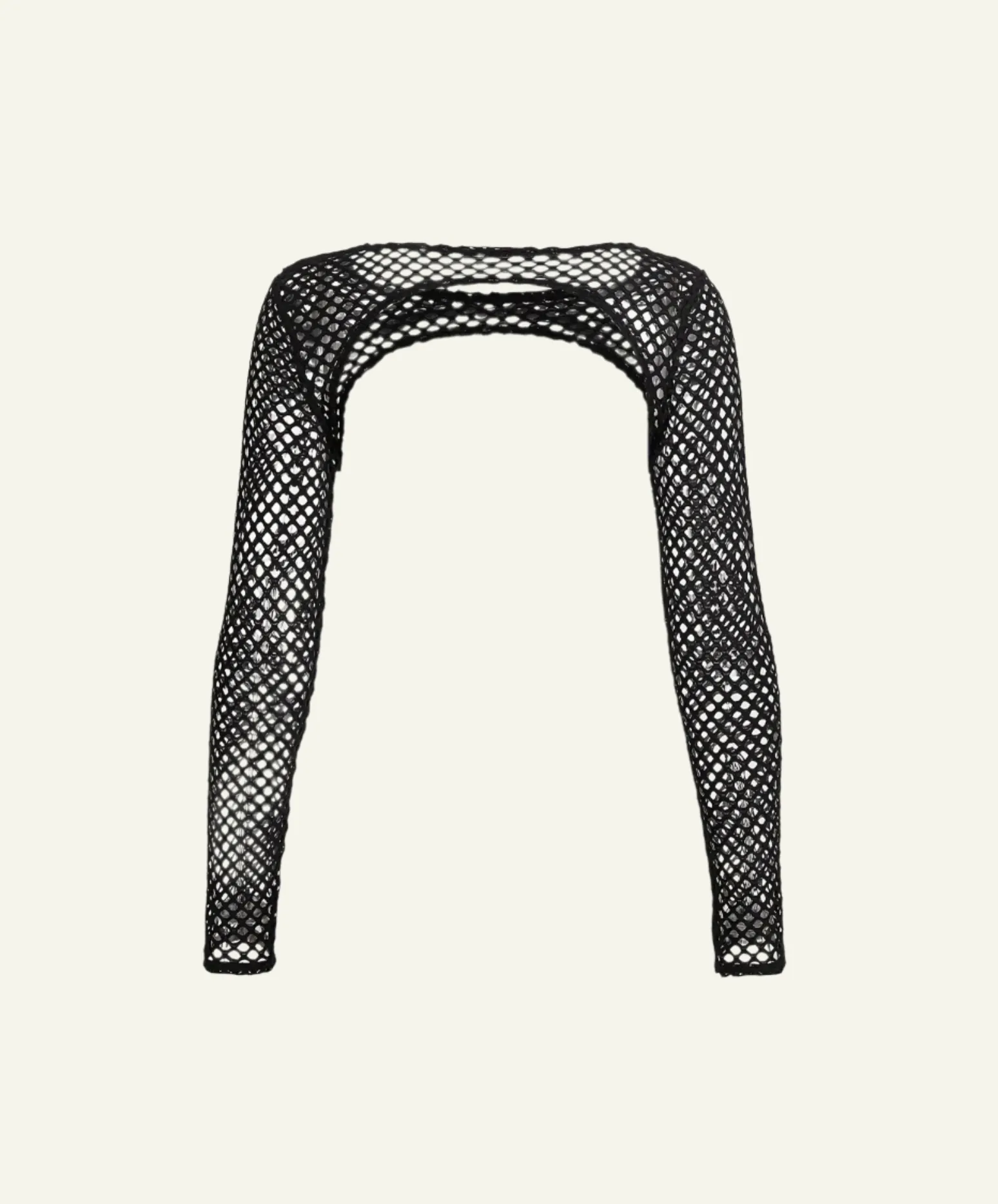 Hollow Out Crew Neck Fishnet Crop Top