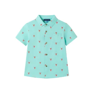 Kids (2-7) Knit Buttondown | Lobster Print