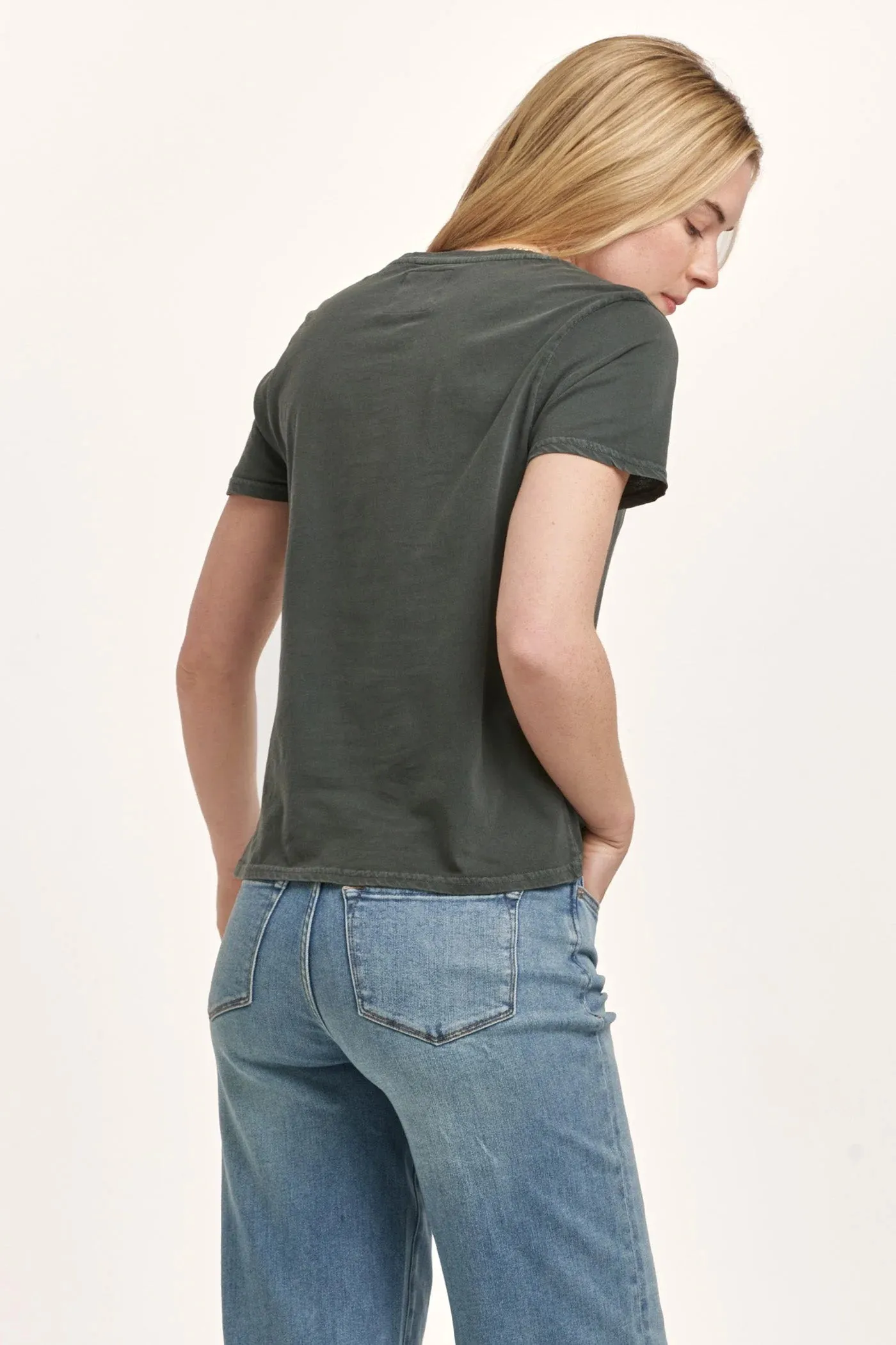 Madelyn Short Sleeve Jersey Tee - Dark Moss