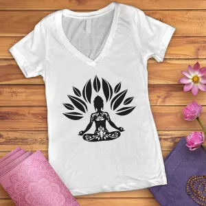 Mandala Namaste Pose V-Neck Tee