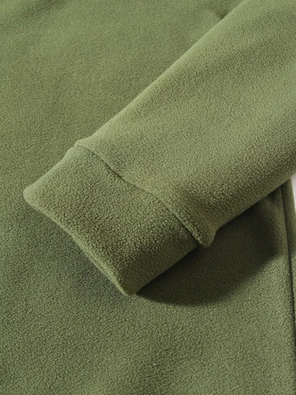 Men's High-Collar Fleece Jacket Zippered Pullover