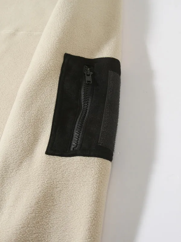 Men's High-Collar Fleece Jacket Zippered Pullover