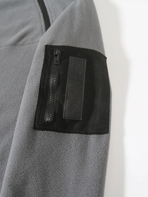 Men's High-Collar Fleece Jacket Zippered Pullover