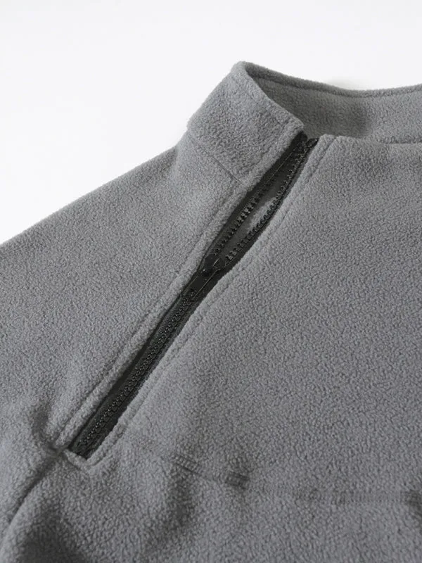 Men's High-Collar Fleece Jacket Zippered Pullover