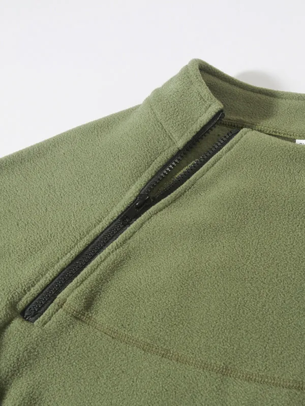 Men's High-Collar Fleece Jacket Zippered Pullover