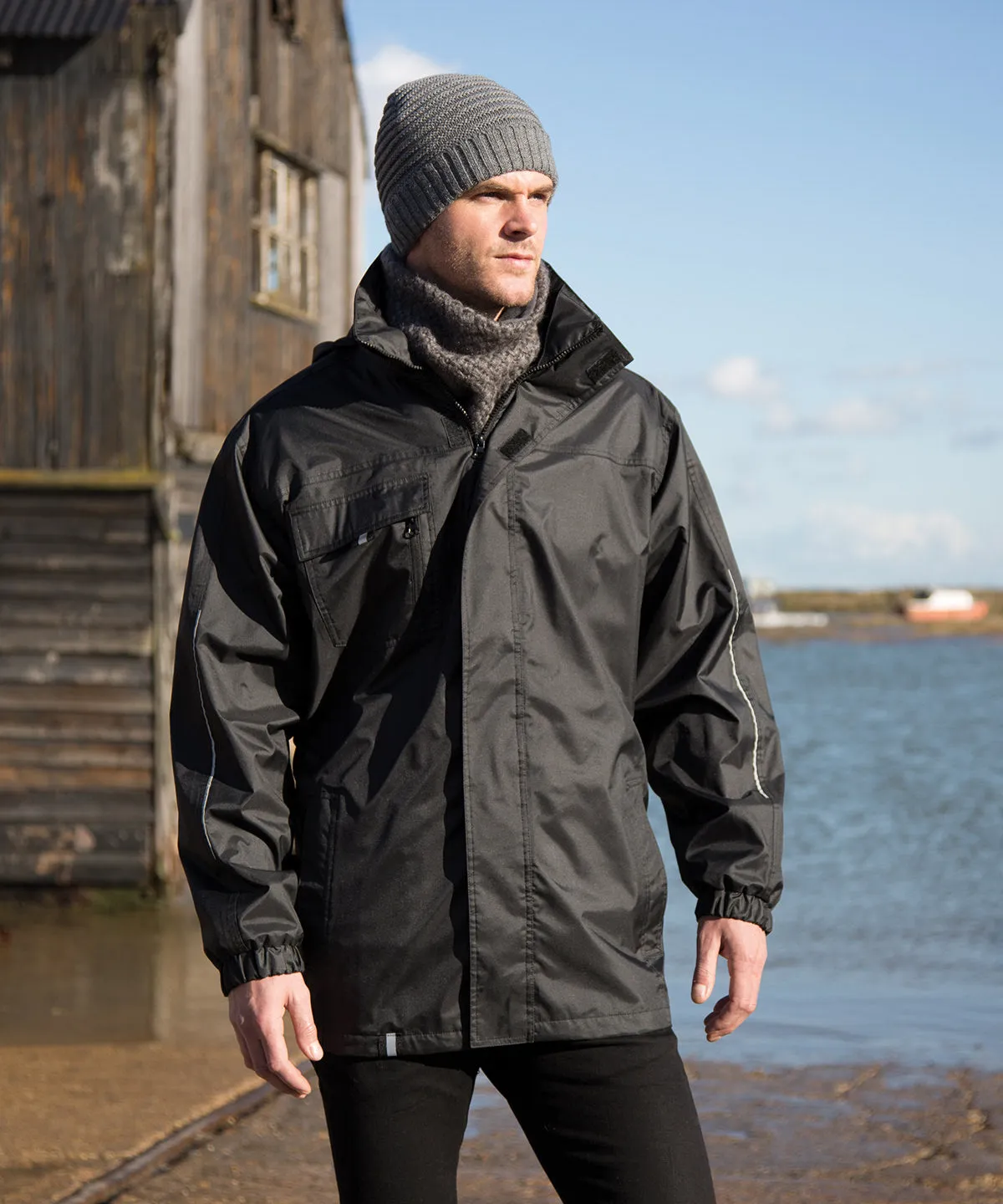 Navy - 3-in1 CORE transit jacket with printable softshell inner