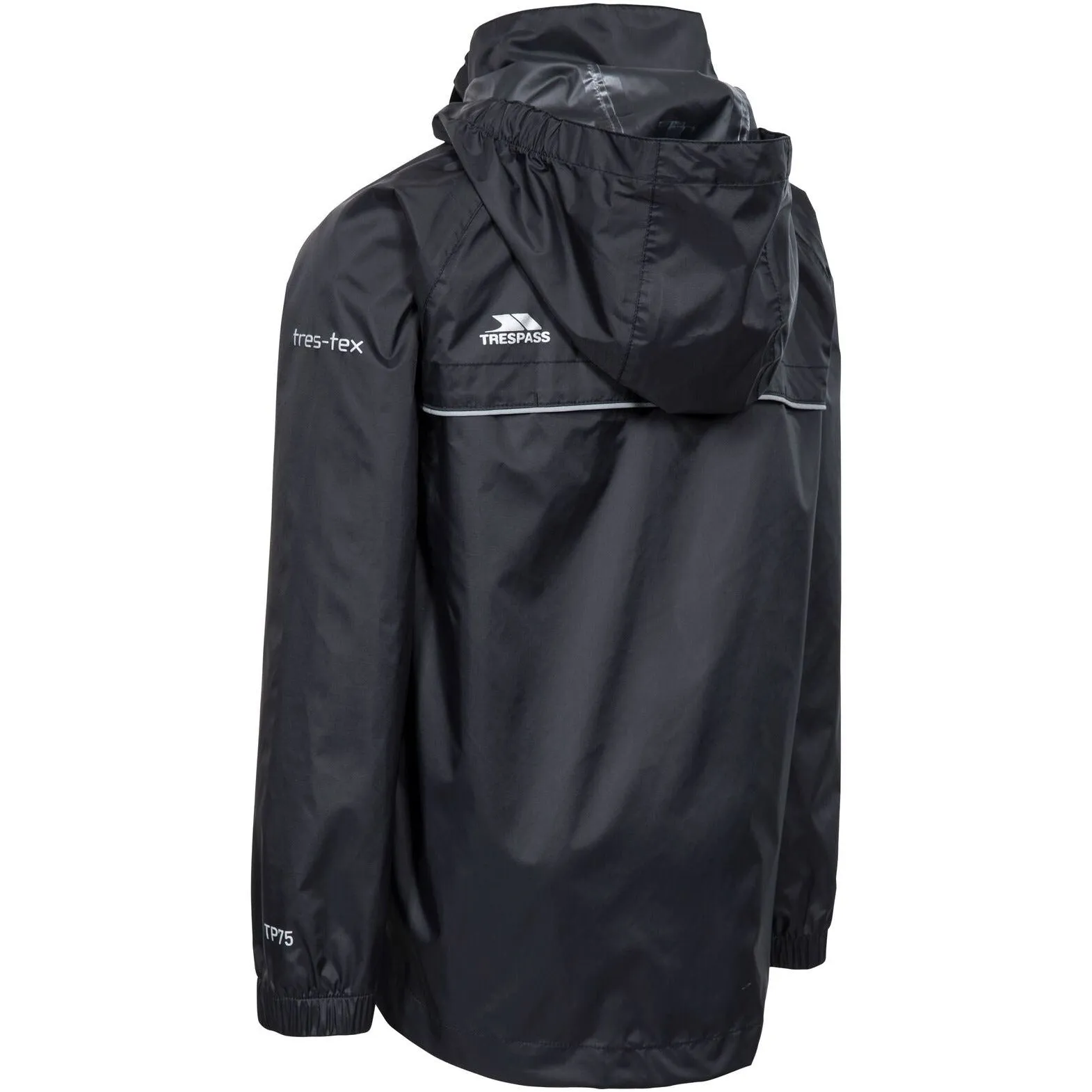 Qikpac X Kids' Unpadded Waterproof Packaway Jacket in Black