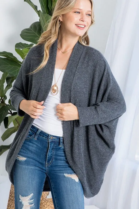 Ribbed Knit Cocoon Cardigans