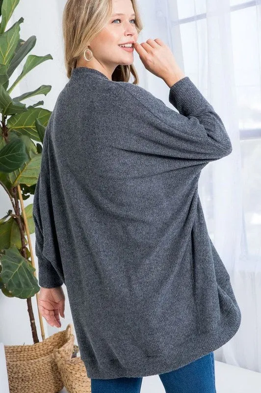 Ribbed Knit Cocoon Cardigans