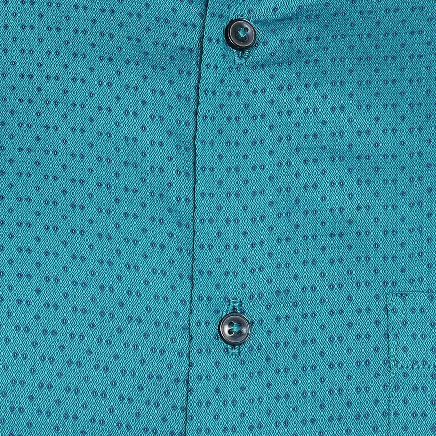 Sea Green Cotton Self Design Slim Fit Shirts