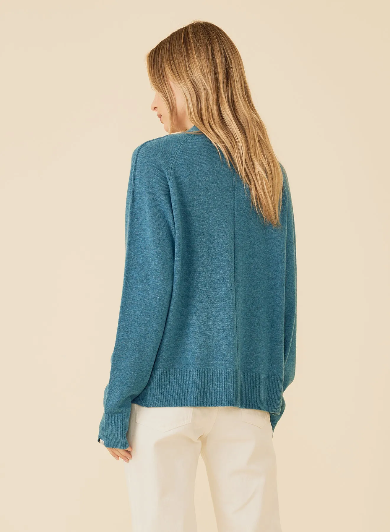Sloane Cashmere Cardigan - Bluejay