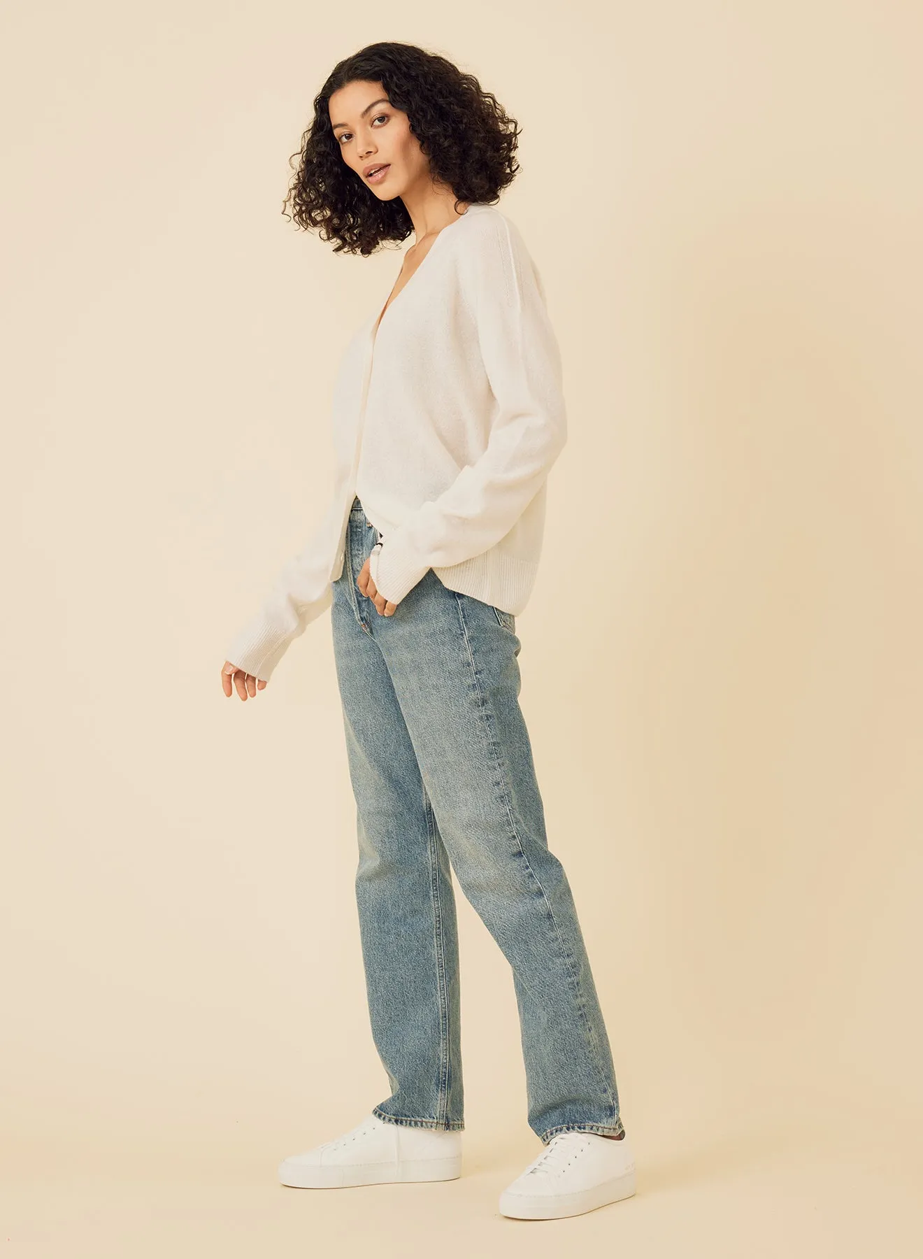 Sloane Cashmere Cardigan - Ivory