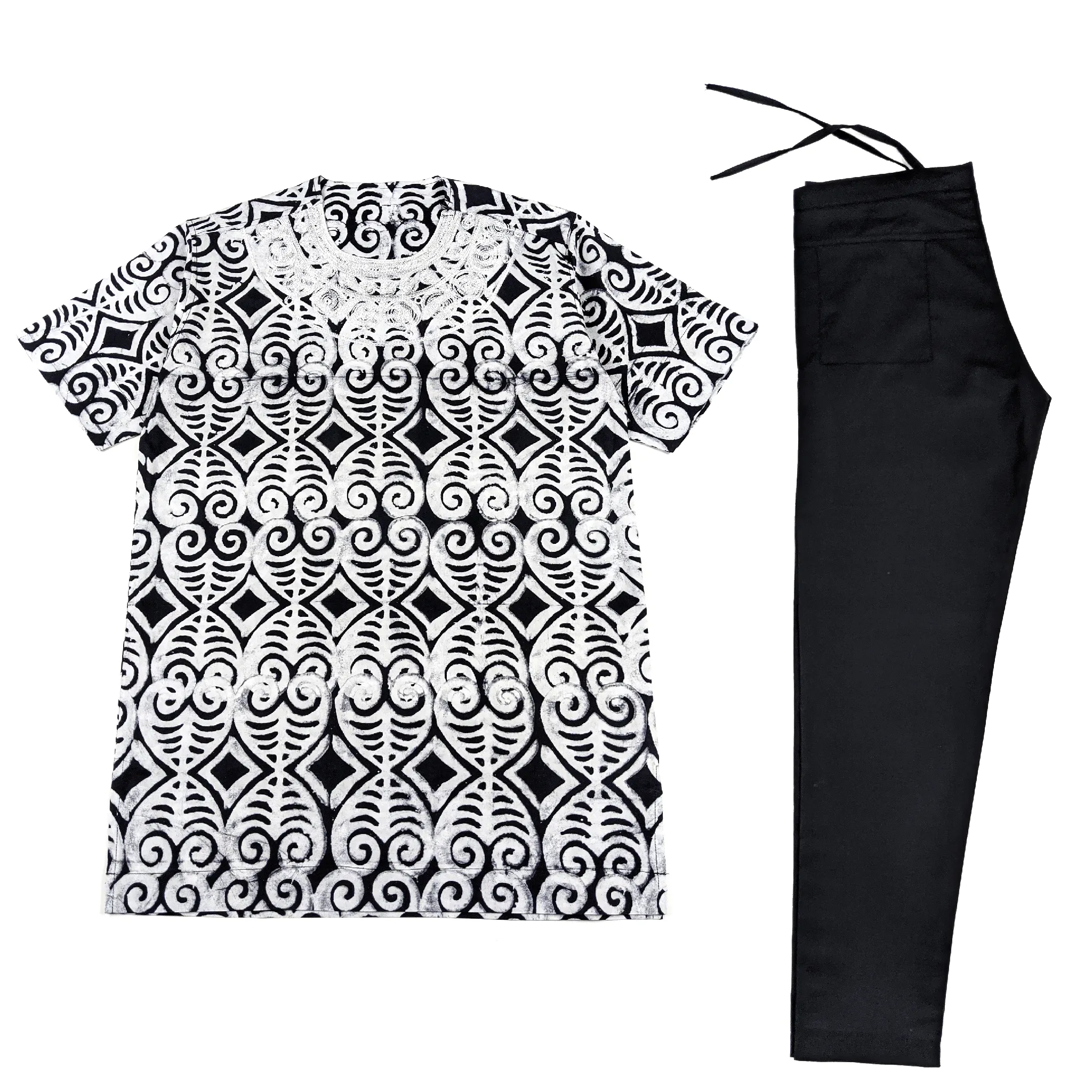 White & Black Tie-Dye Set