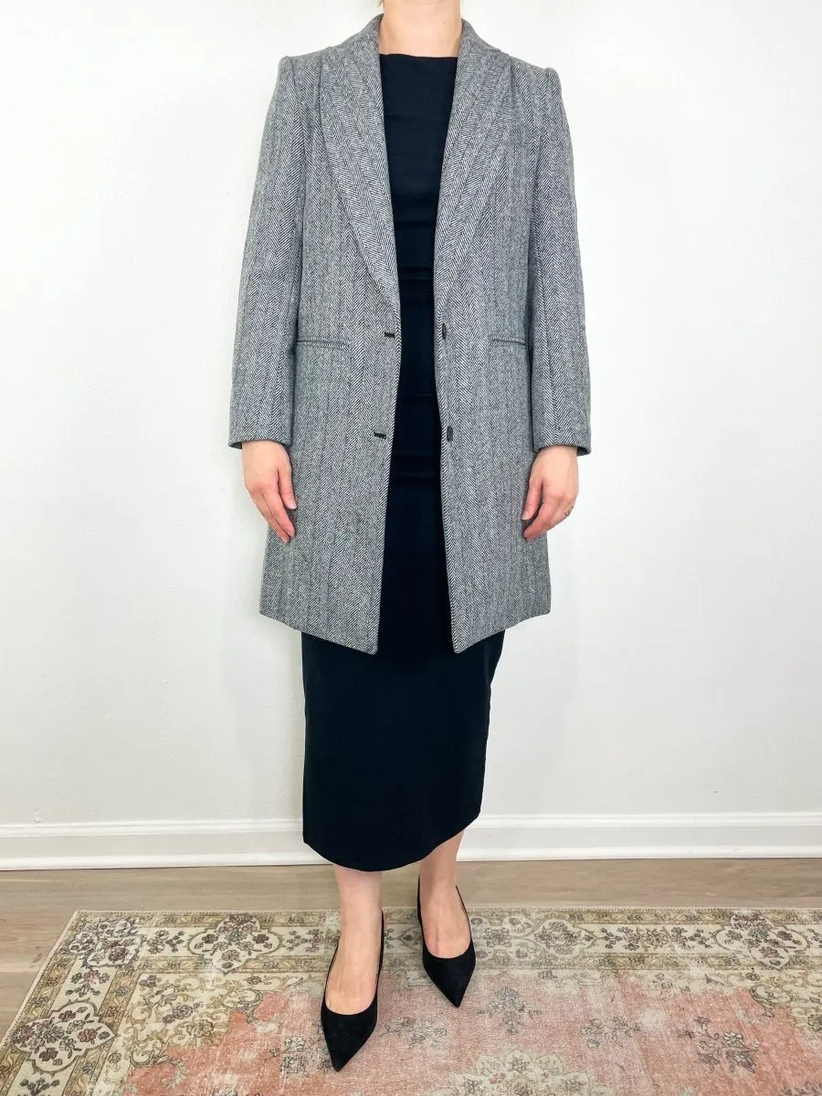 Wingtip Coat in Herringbone