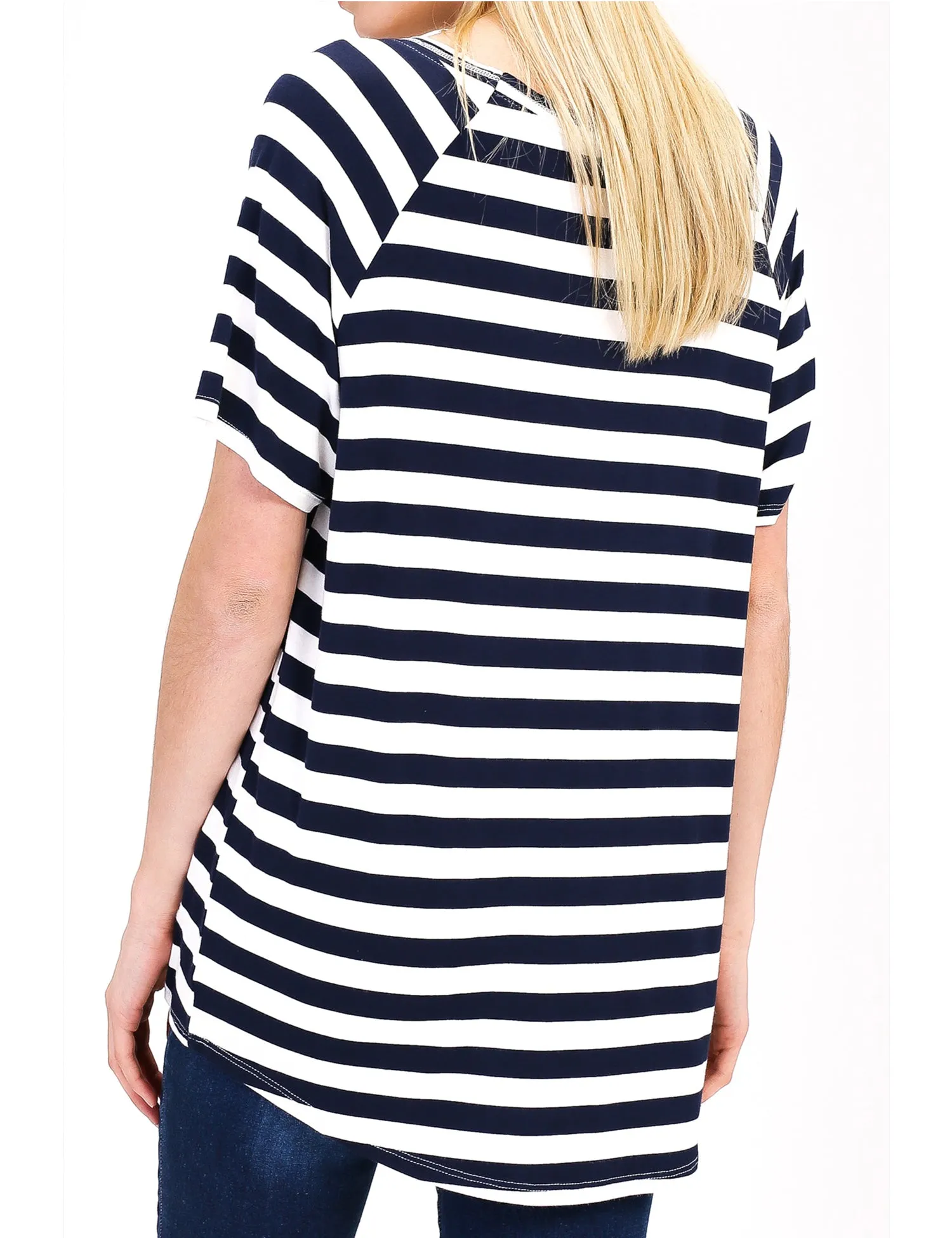 Women's Lightweight V-Neck Loose Fit Plain Casual Tunic Top Tee